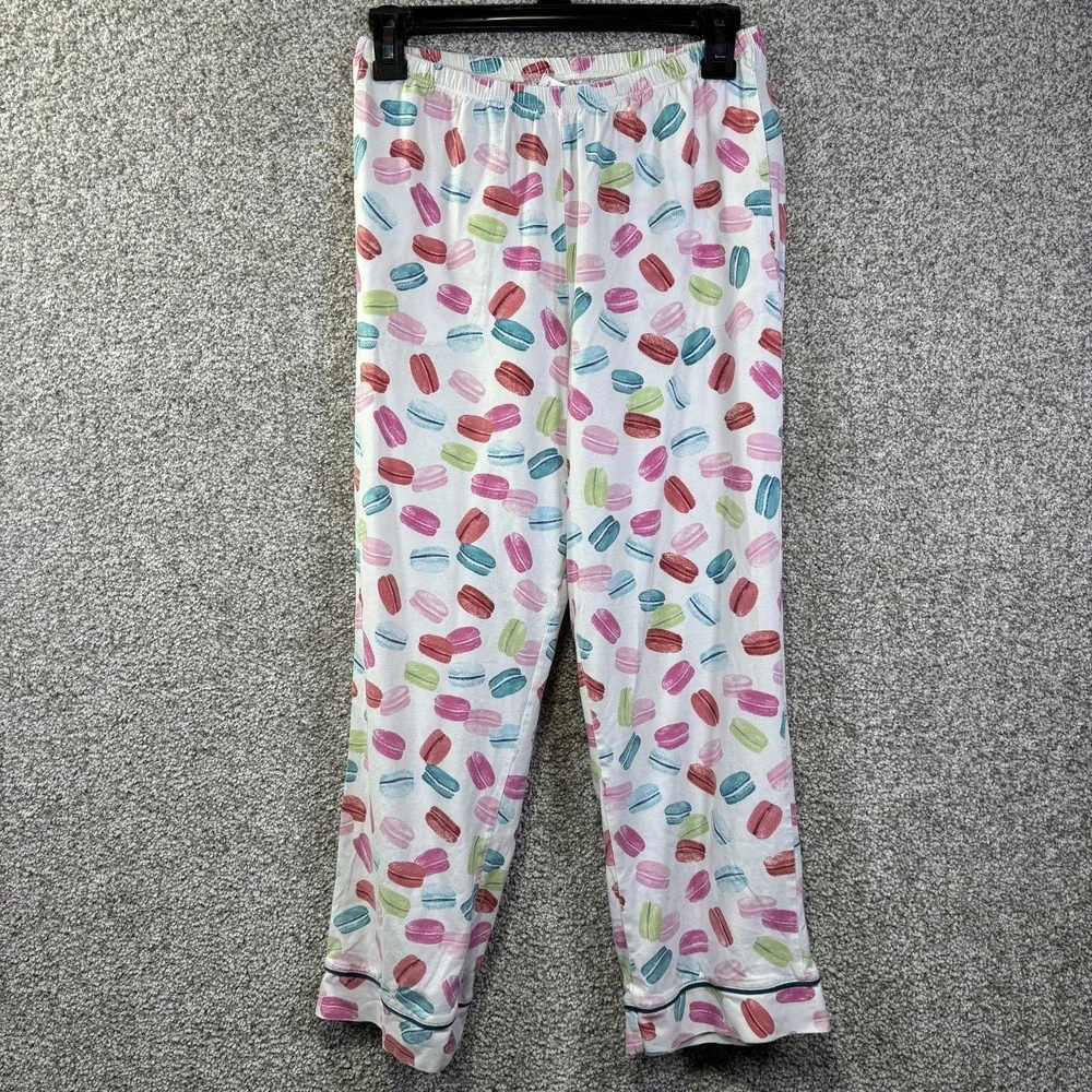 BedHead Pajamas Set Womens‎ Small Multicolor Macaron Print Button Up Made USA